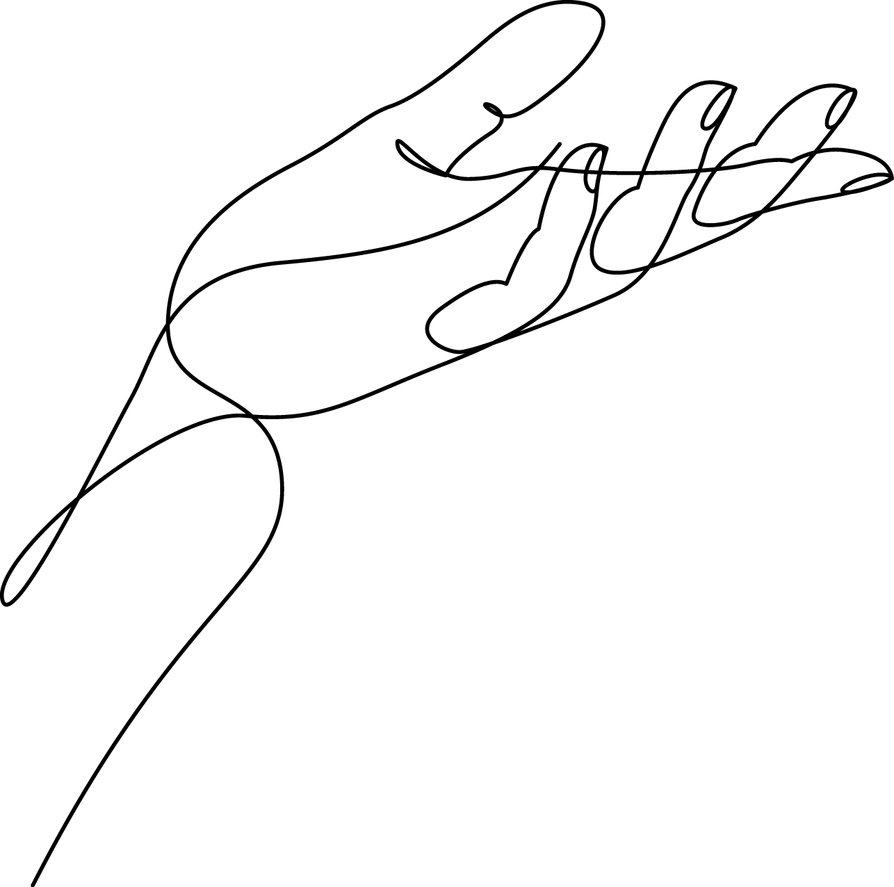 Liniengrafik Hand